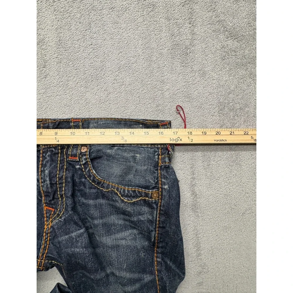 True Religion Skinny WFLP‎ Old Multi Jeans Mens Blue Measured 33x34 Denim Flap